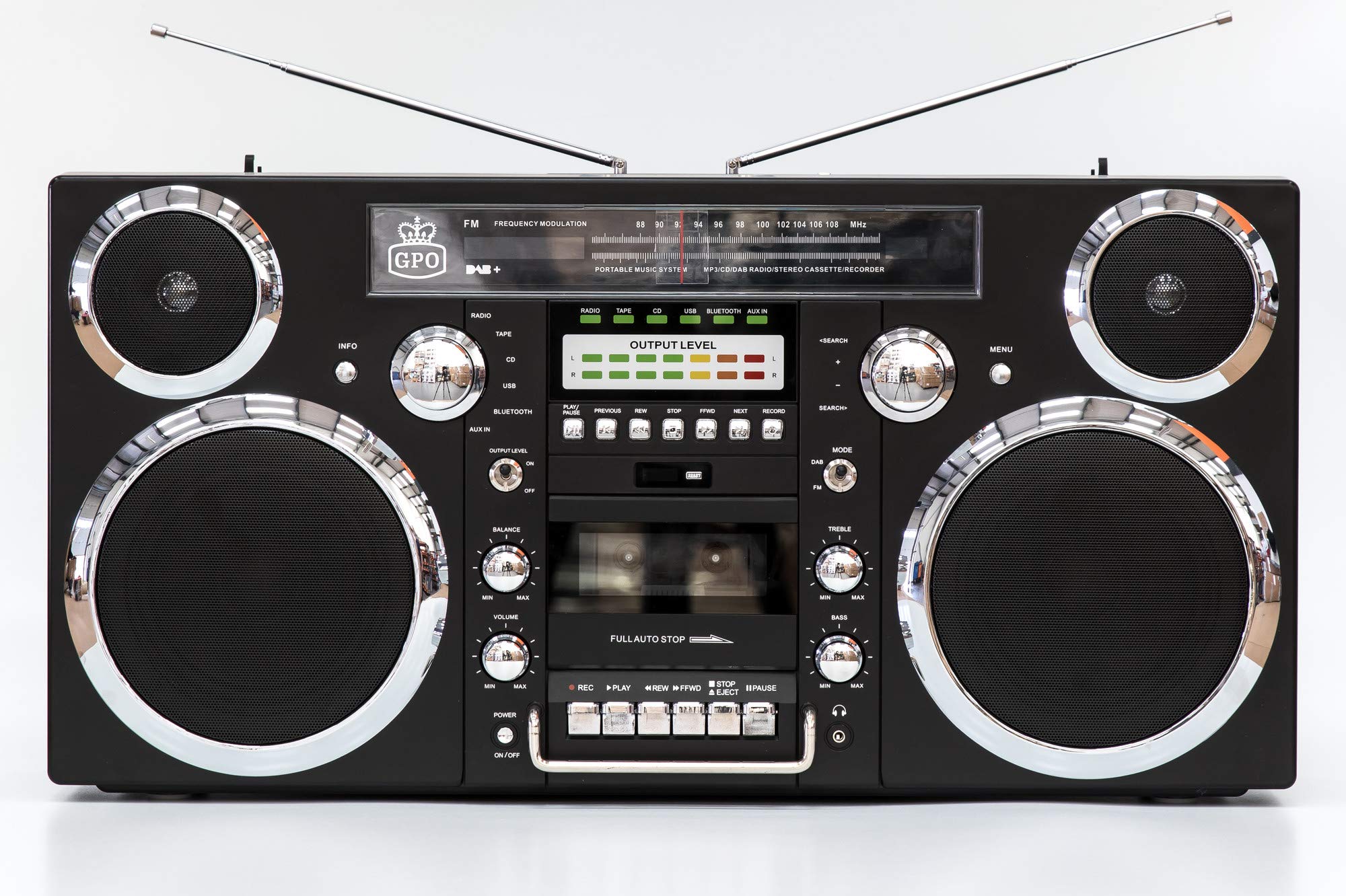 gpo-brooklyn-boombox-schwarz-mit-cd-kassette-und-dab image 1