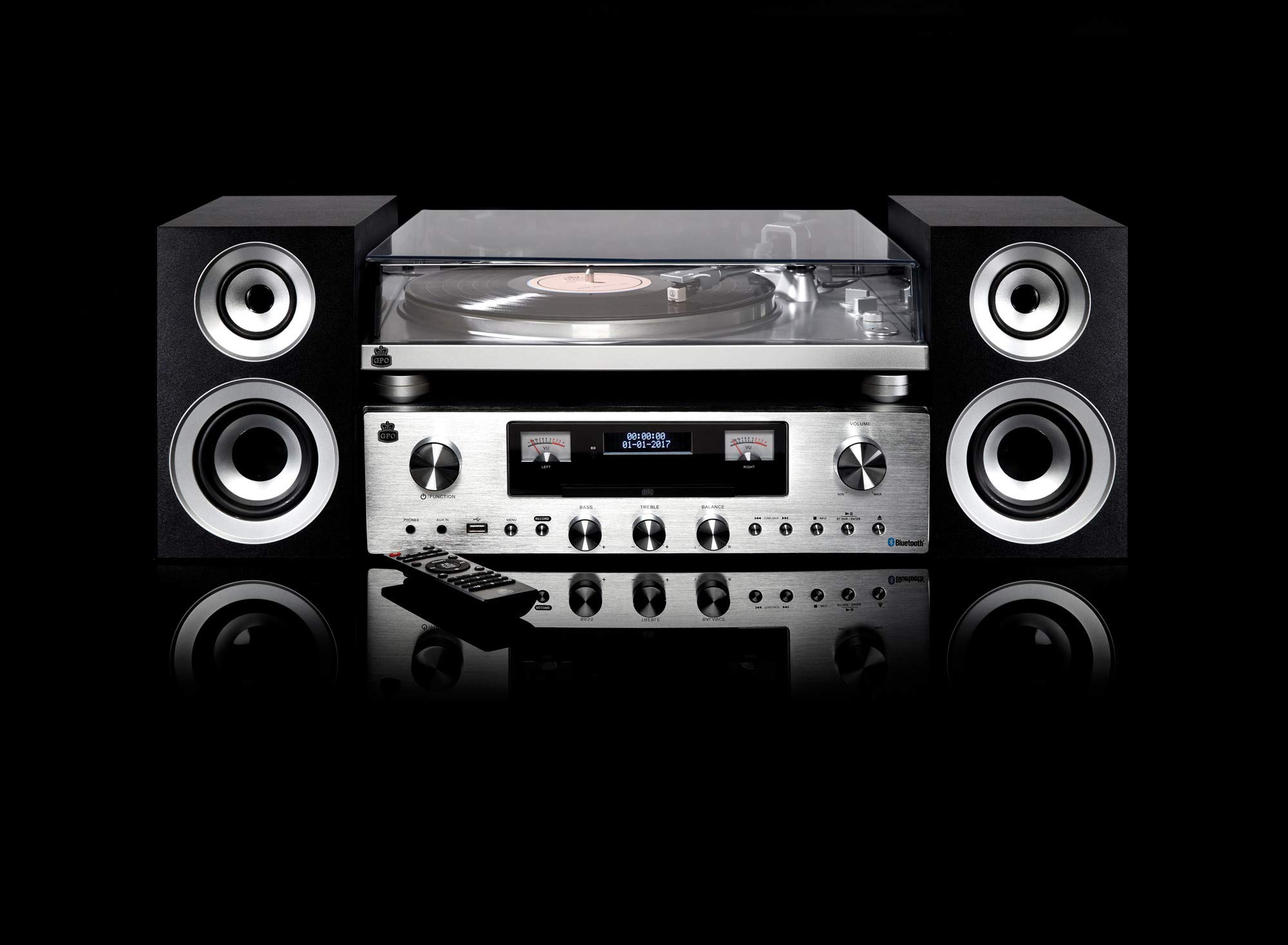 gpo-pr100-pr200-plattenspieler-hifi-system-silber-mit-dab image 2