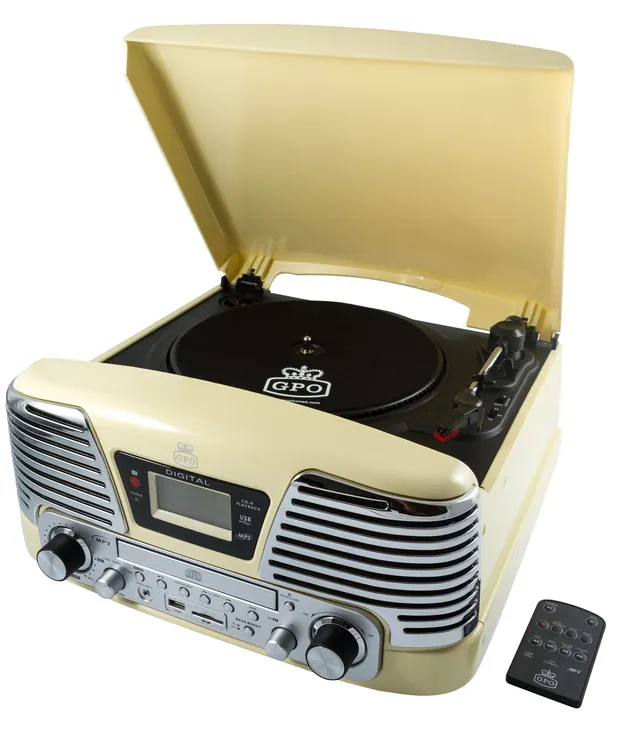 gpo-memphis-plattenspieler-creme-musikzentrum-mit-cd-und-radio image 1