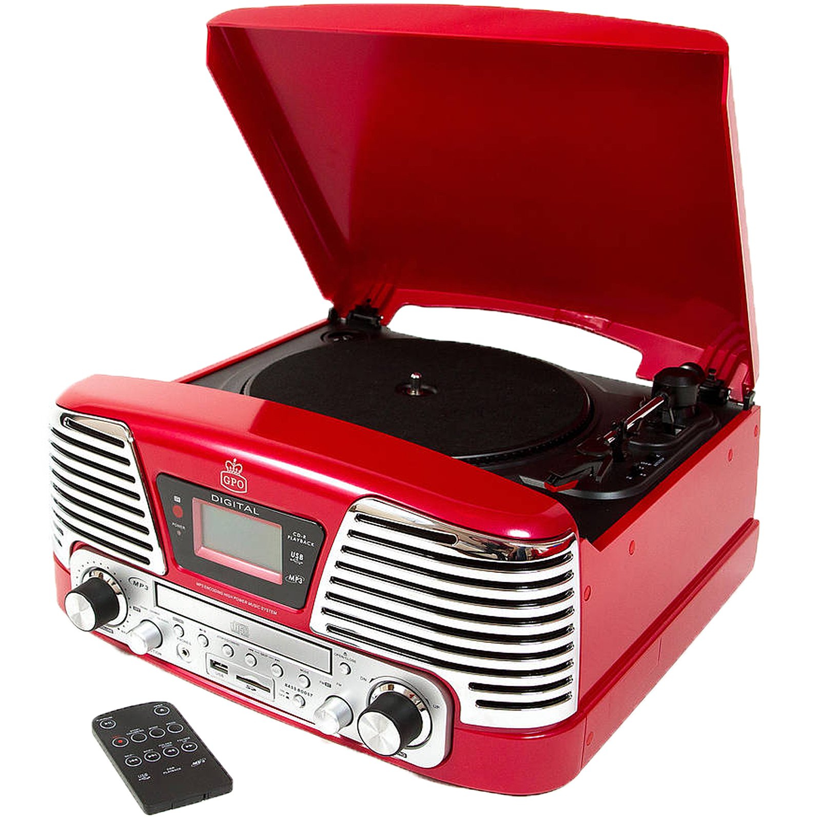 gpo-memphis-4-in-1-plattenspieler-schwarz-cd-usb-fm-radio image 2