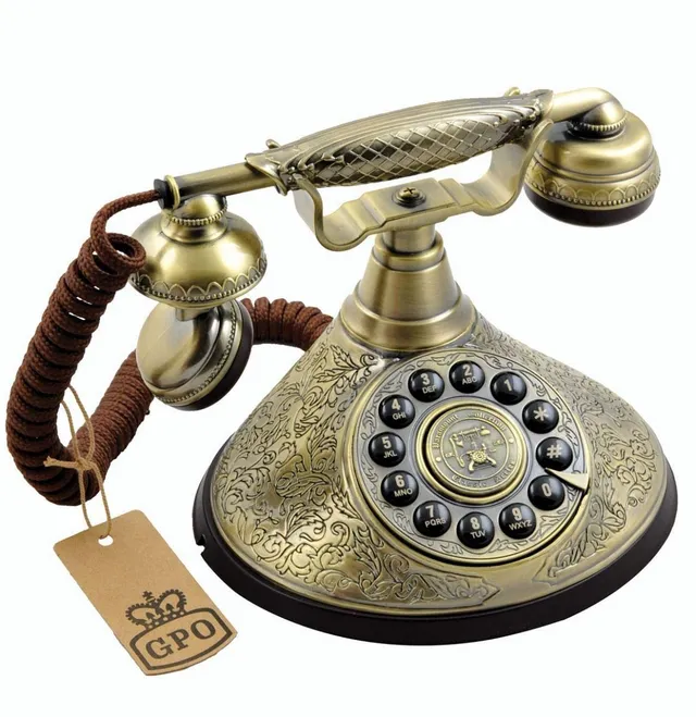 gpo-duchess-retro-telefon-bronze-drucktasten-analog image 1