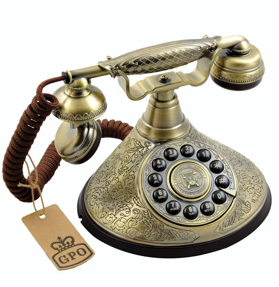 gpo-duchess-retro-telefon-bronze-drucktasten-analog image 1