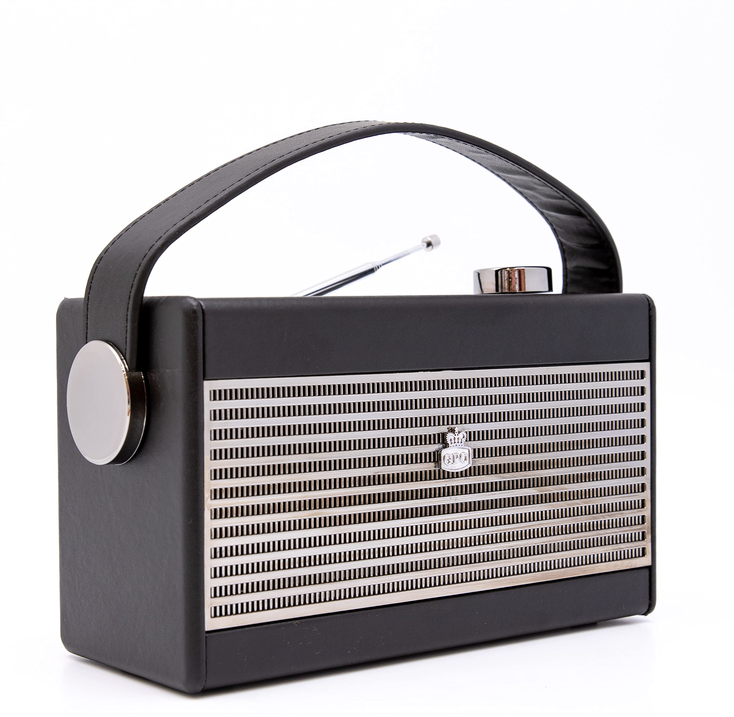 gpo-darcy-retro-analogradio-schwarz-silber-ukw-mw-wecker image 1