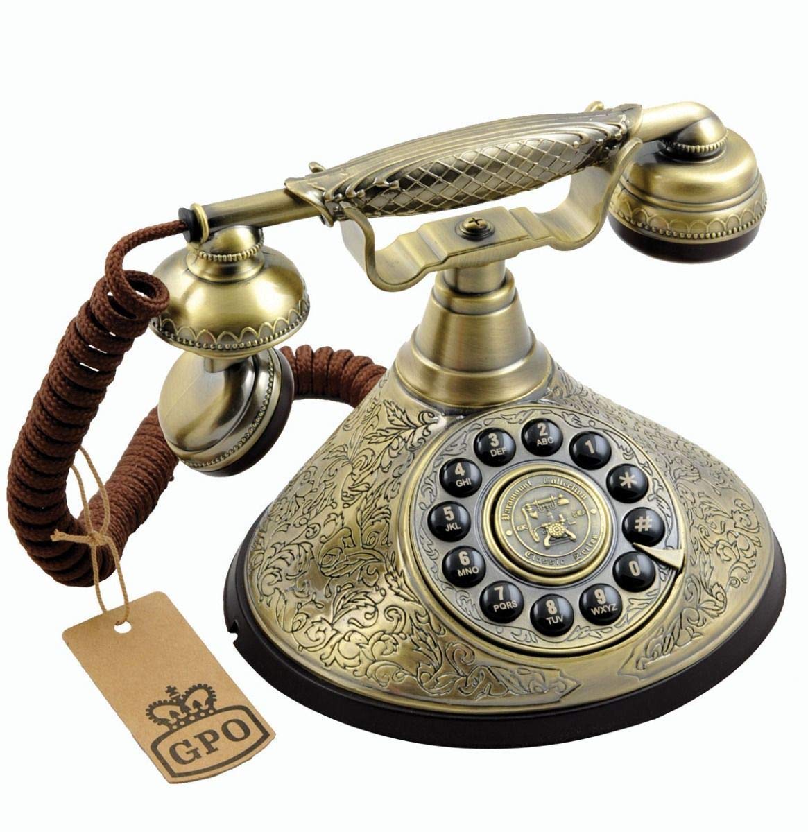 gpo-duchess-retro-telefon-bronze-drucktasten-analog image 1