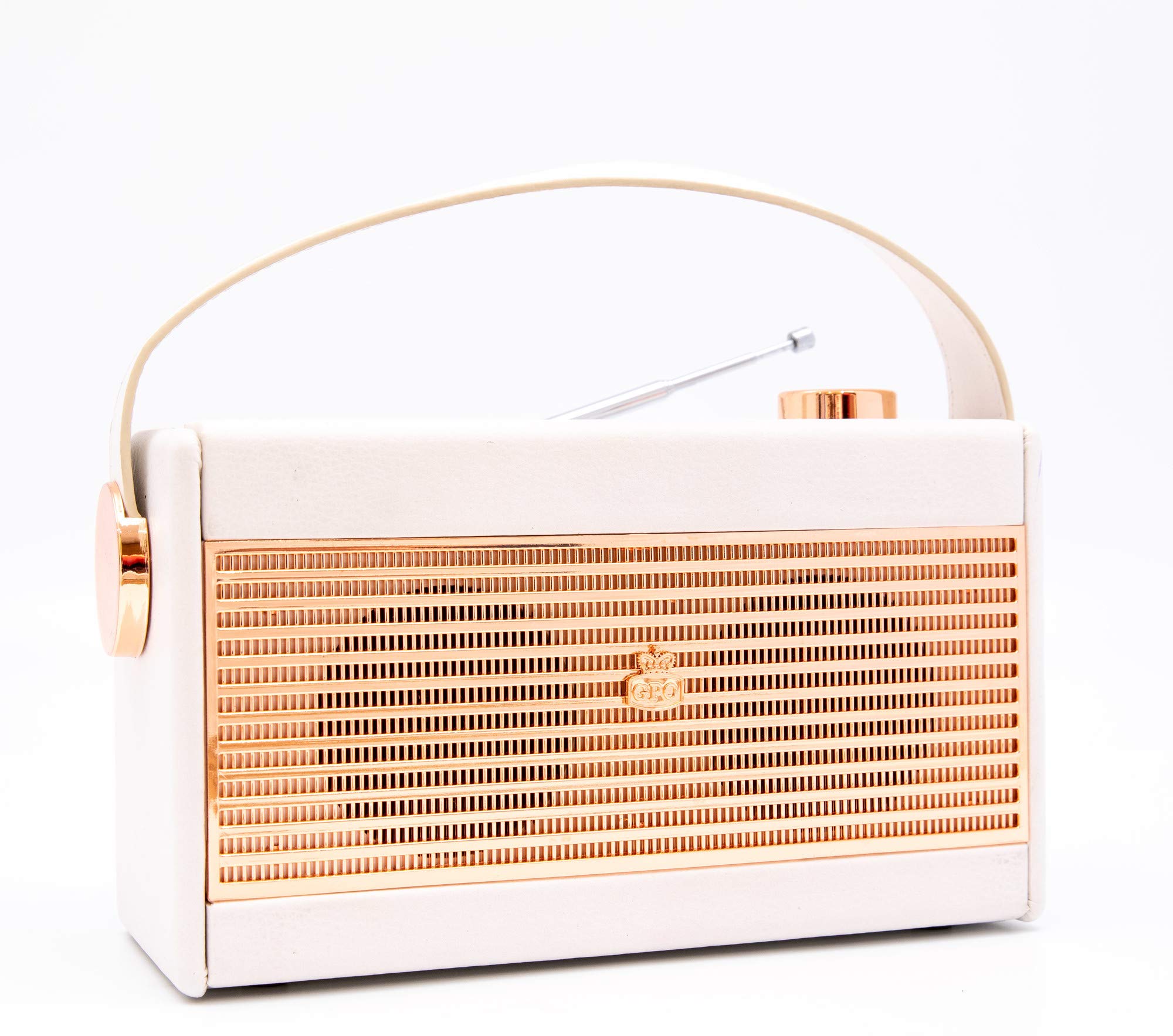 gpo-darcy-retro-radio-tragbar-wei-gold-ukw-mw-mit-wecker image 1
