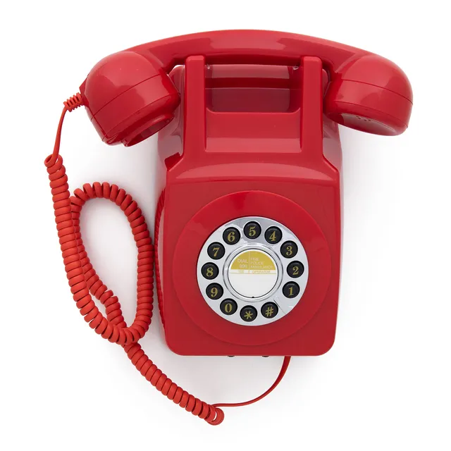gpo-746-wandtelefon-retro-festnetztelefon-rot-analog image 1