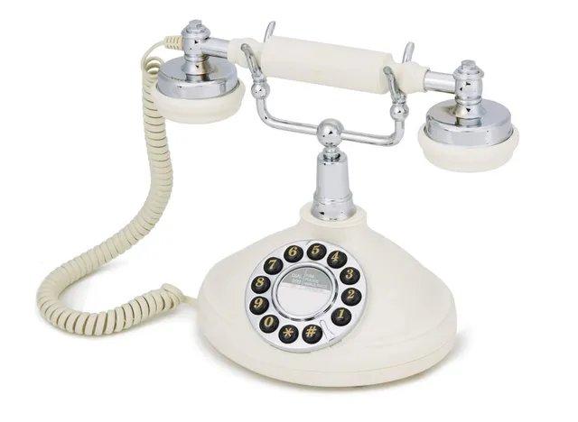 gpo-opal-retro-telefon-creme-chrom-tastentelefon-vintage image 1