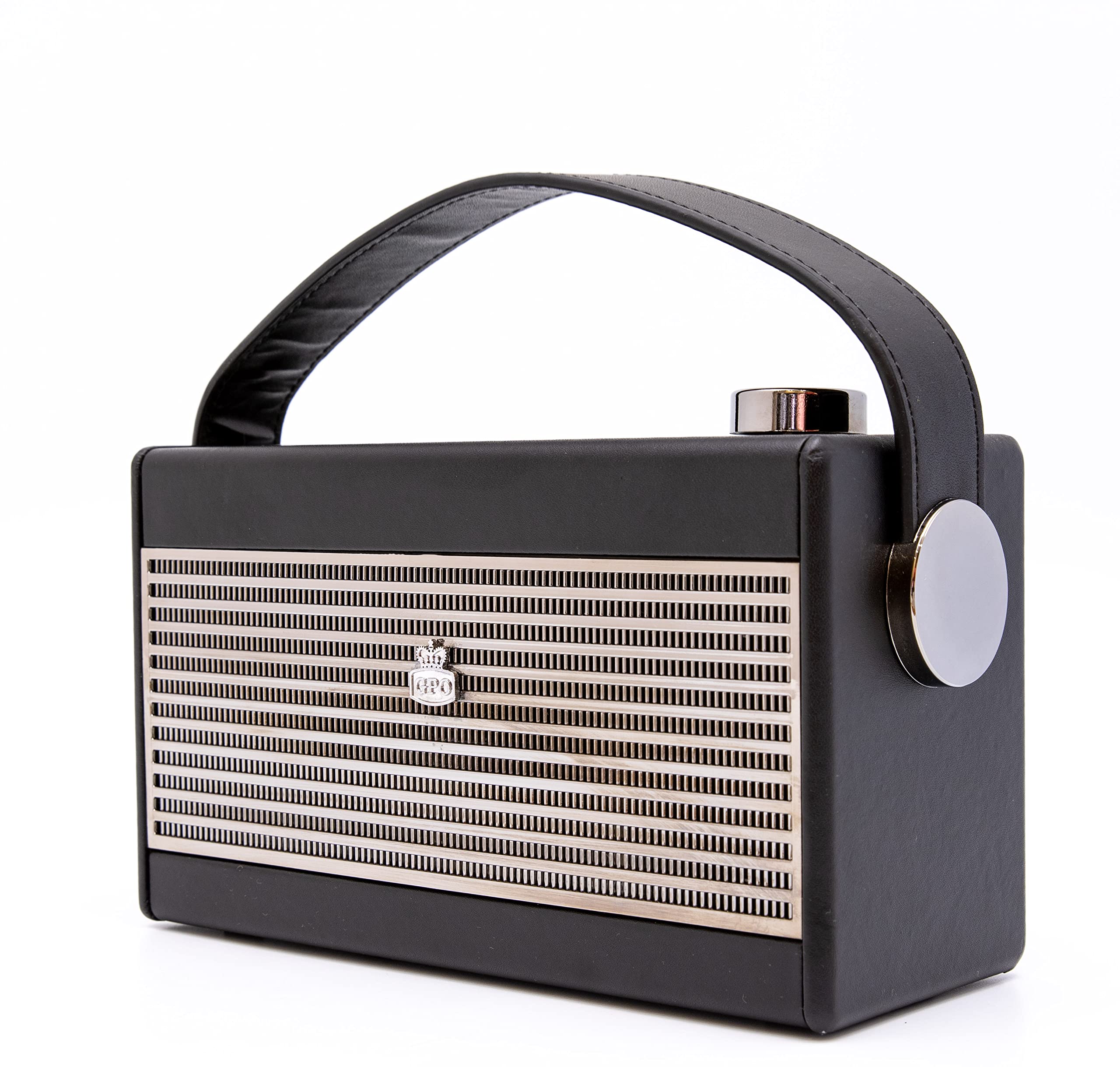 gpo-darcy-retro-analogradio-schwarz-silber-ukw-mw-wecker image 3