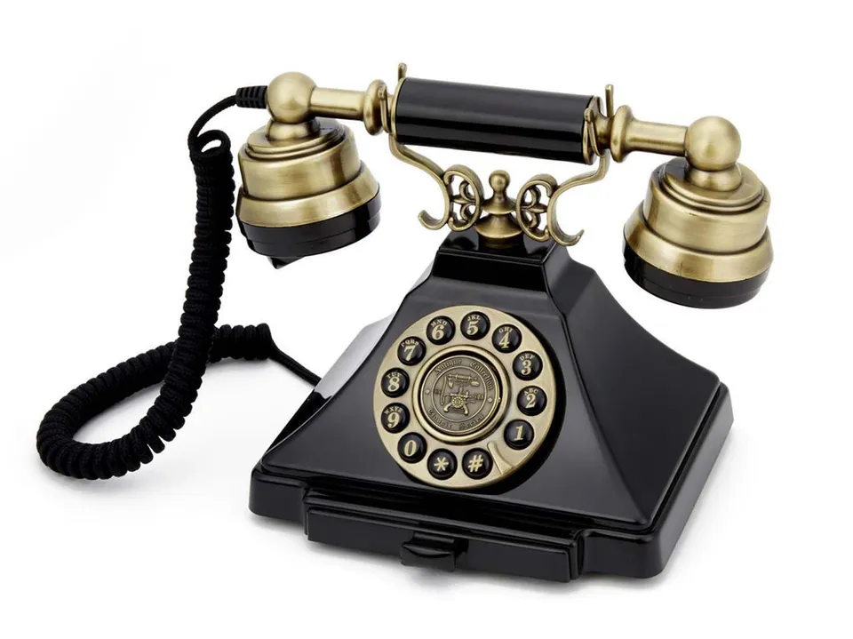 gpo-duke-tastentelefon-schwarz-bronze-analog-notizfach image 1