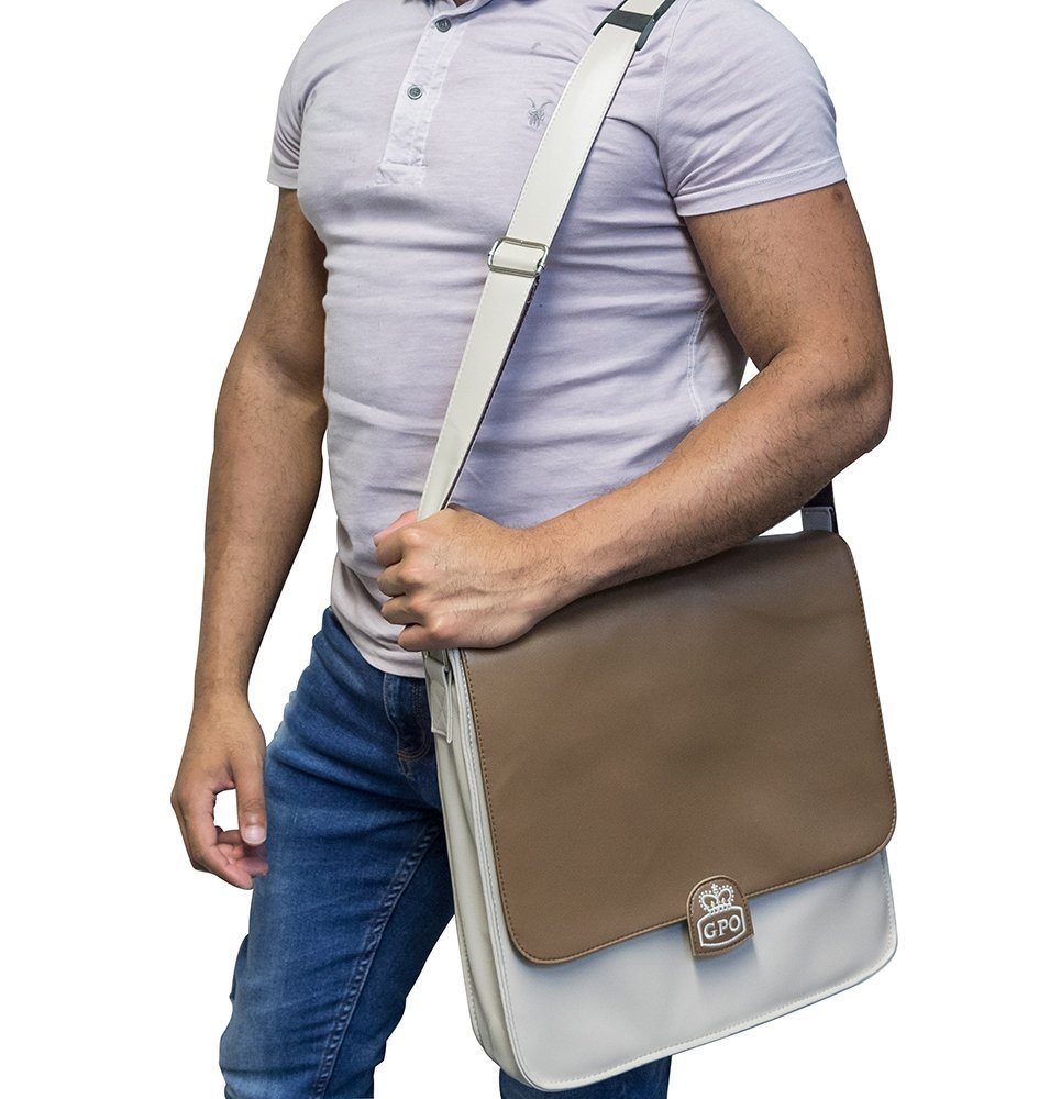 gpo-record-bag-schallplattentasche-creme-braun-25-lps image 2