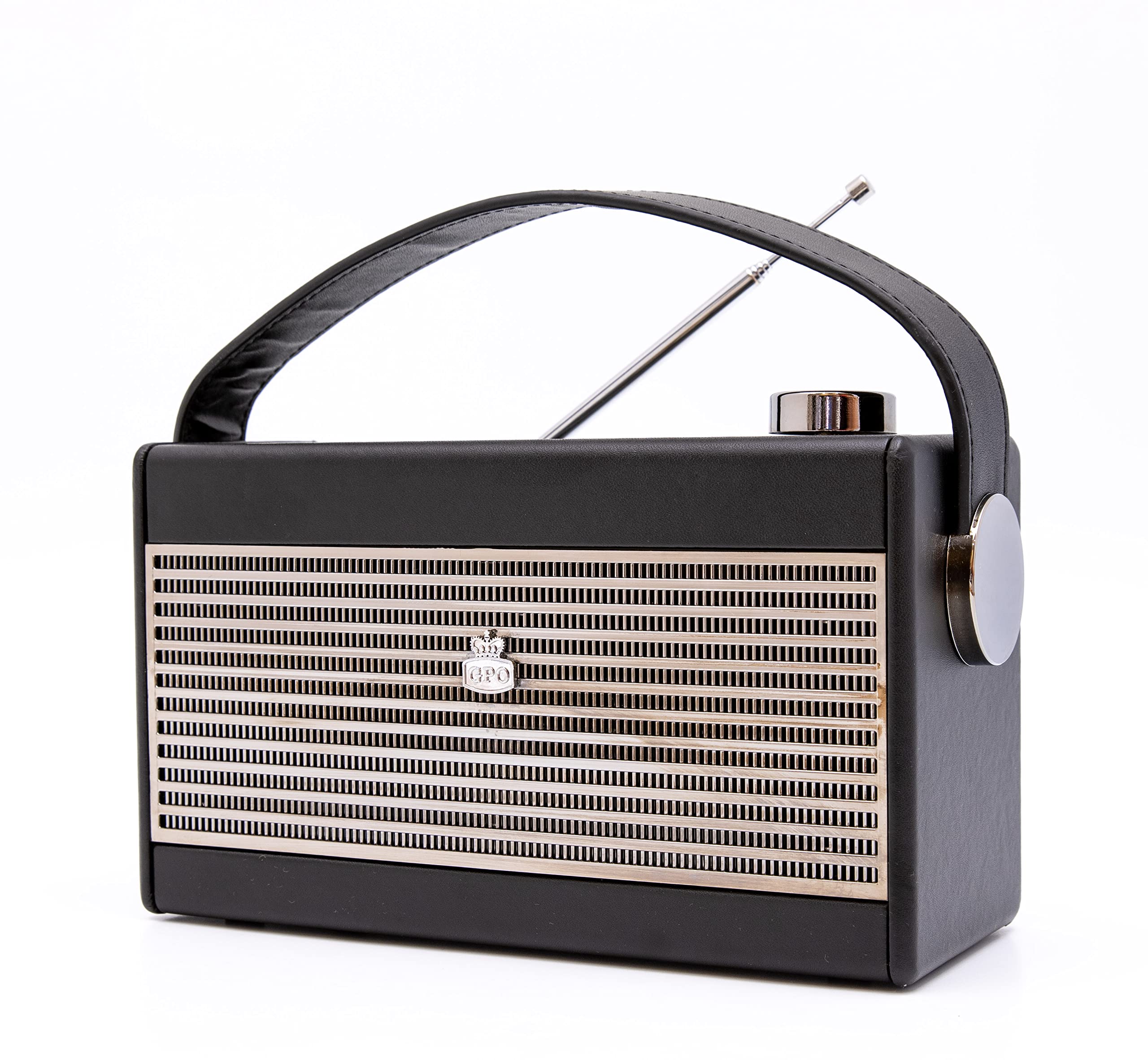 gpo-darcy-retro-analogradio-schwarz-silber-ukw-mw-wecker image 2