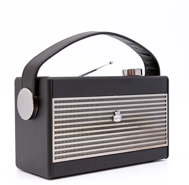 gpo-darcy-retro-analogradio-schwarz-silber-ukw-mw-wecker image 1