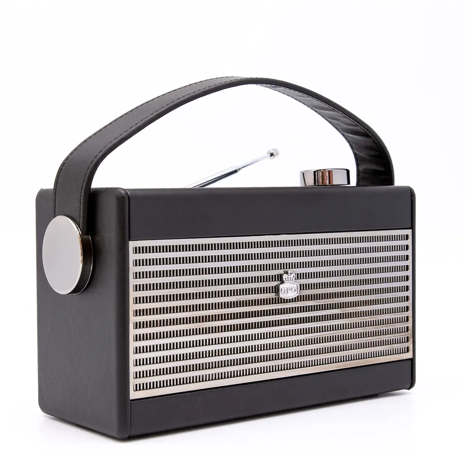 gpo-darcy-retro-analogradio-schwarz-silber-ukw-mw-wecker image 1