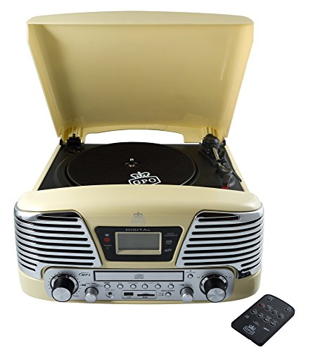 gpo-memphis-plattenspieler-creme-musikzentrum-mit-cd-und-radio image 4