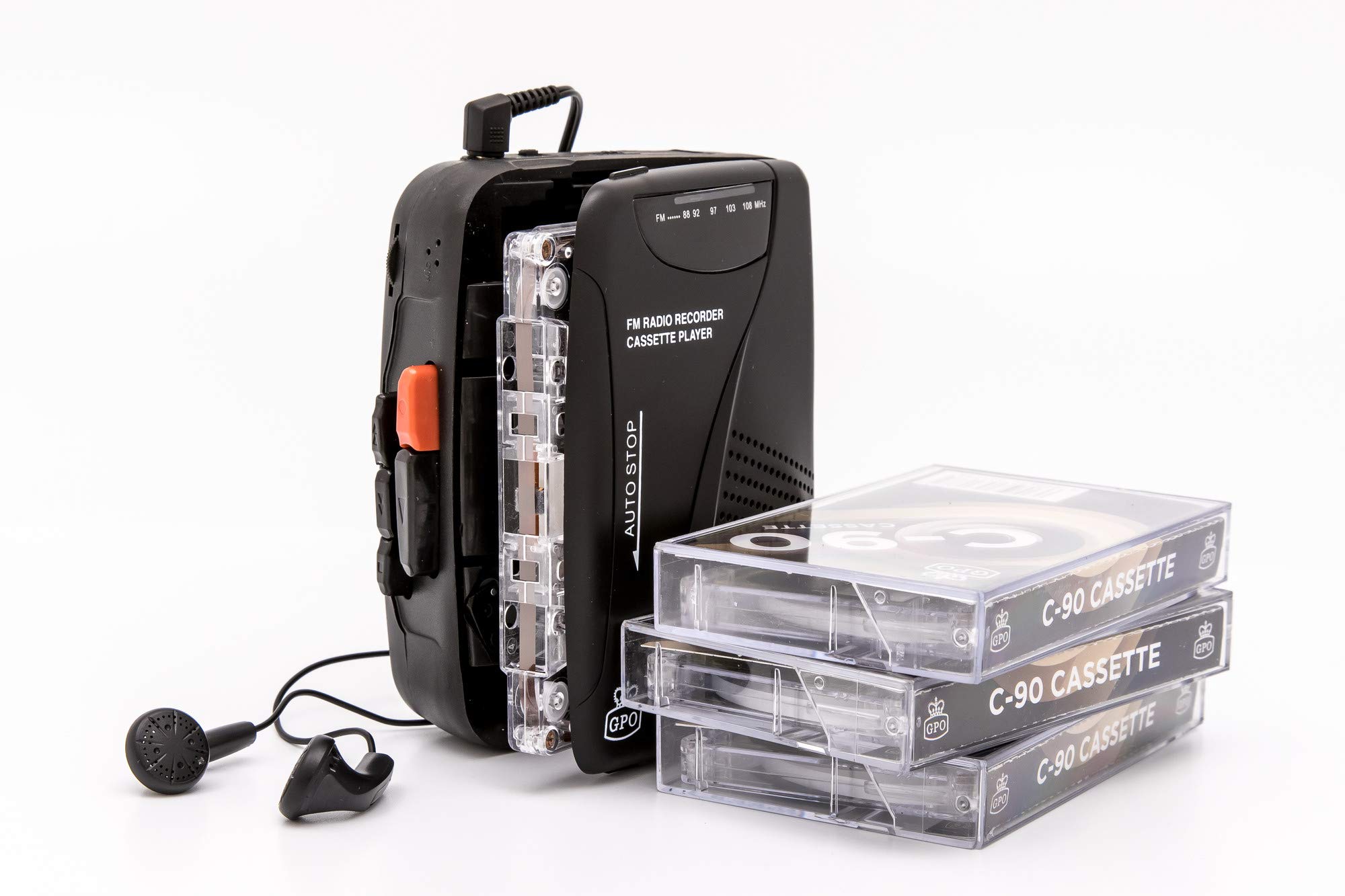 gpo-personal-kassettenrecorder-radio-schwarz-mit-lautsprecher image 1