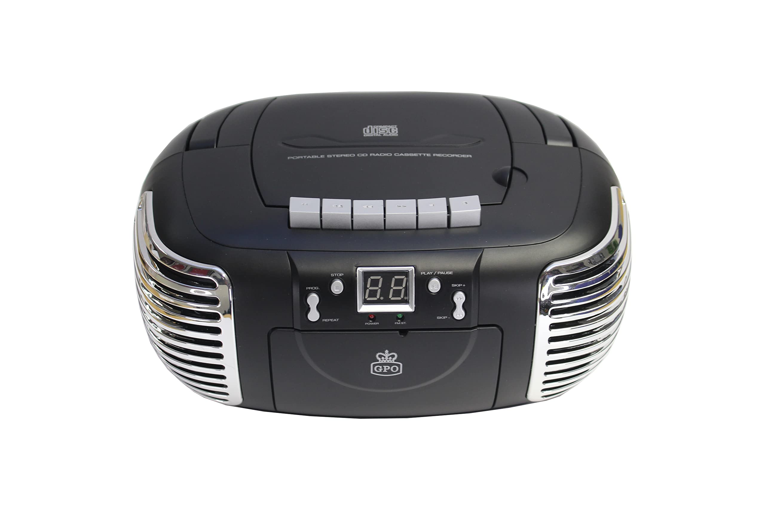 gpo-pcd-299-boombox-radio-cd-kassette-rot-silber-retro image 7